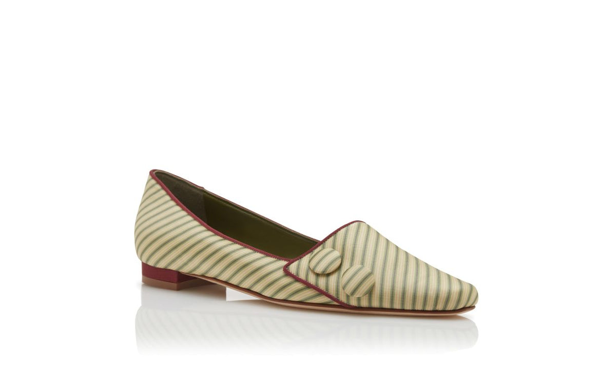 Marcella Grace Green Button Detail Pumps – side profile showing green button detail, almond toe, Vowalisse