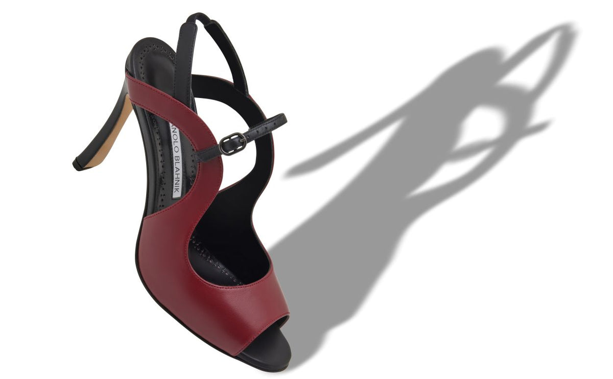 Alessia Star Black Slingback Ankle-Strap Shoes – front three-quarter view showing black slingback, open toe, nappa leather…