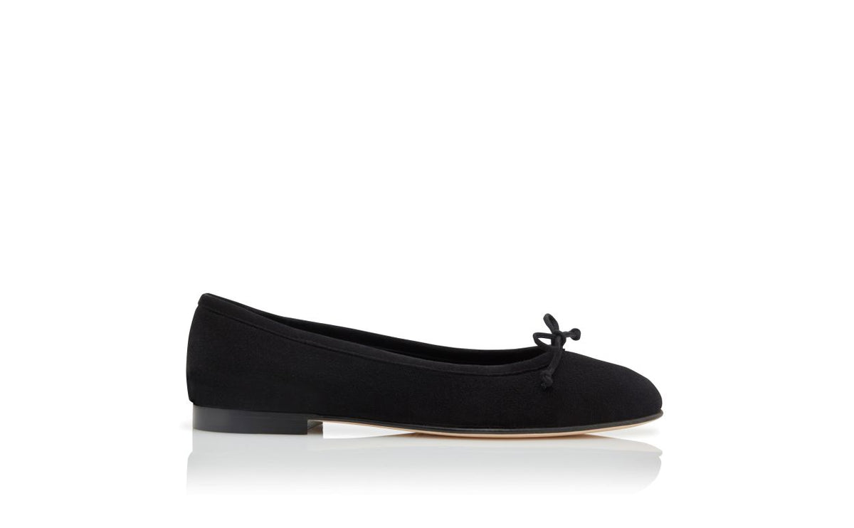 Valentina Jewel Black Bow Detail Pumps – side profile showing black bow detail, round toe, suede, Vowalisse