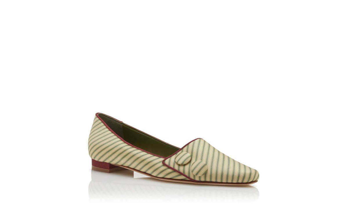 Marcella Grace Green Button Detail Pumps – top view showing green button detail, almond toe, Vowalisse