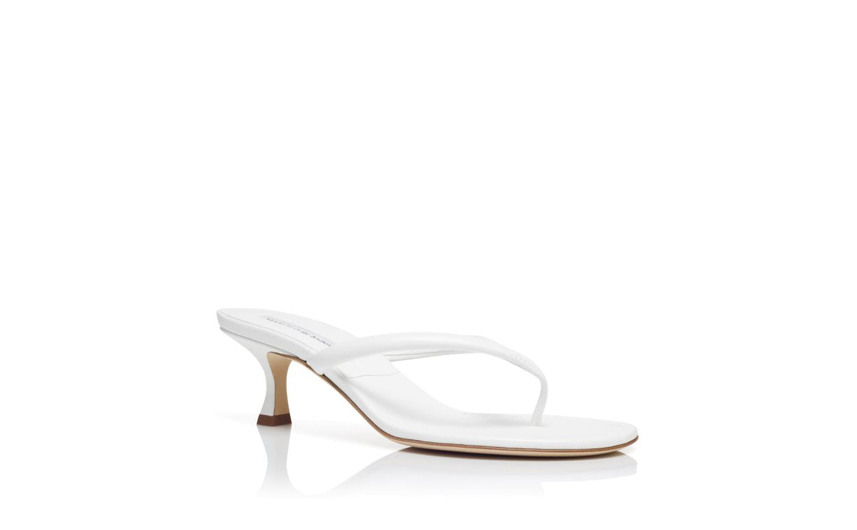 Violetta Élan White Nappa Leather Mules – top view showing white nappa leather, Vowalisse