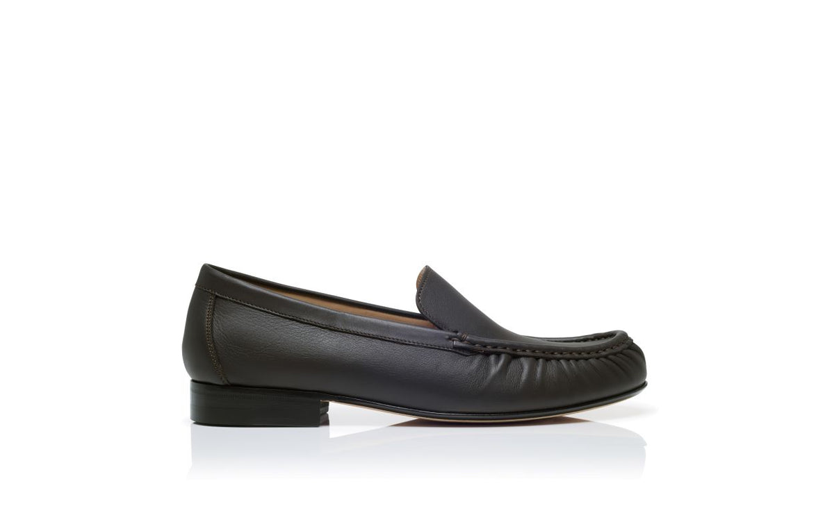 Noelle Rose Brown Round Toe Loafers – side profile showing brown round toe, Vowalisse