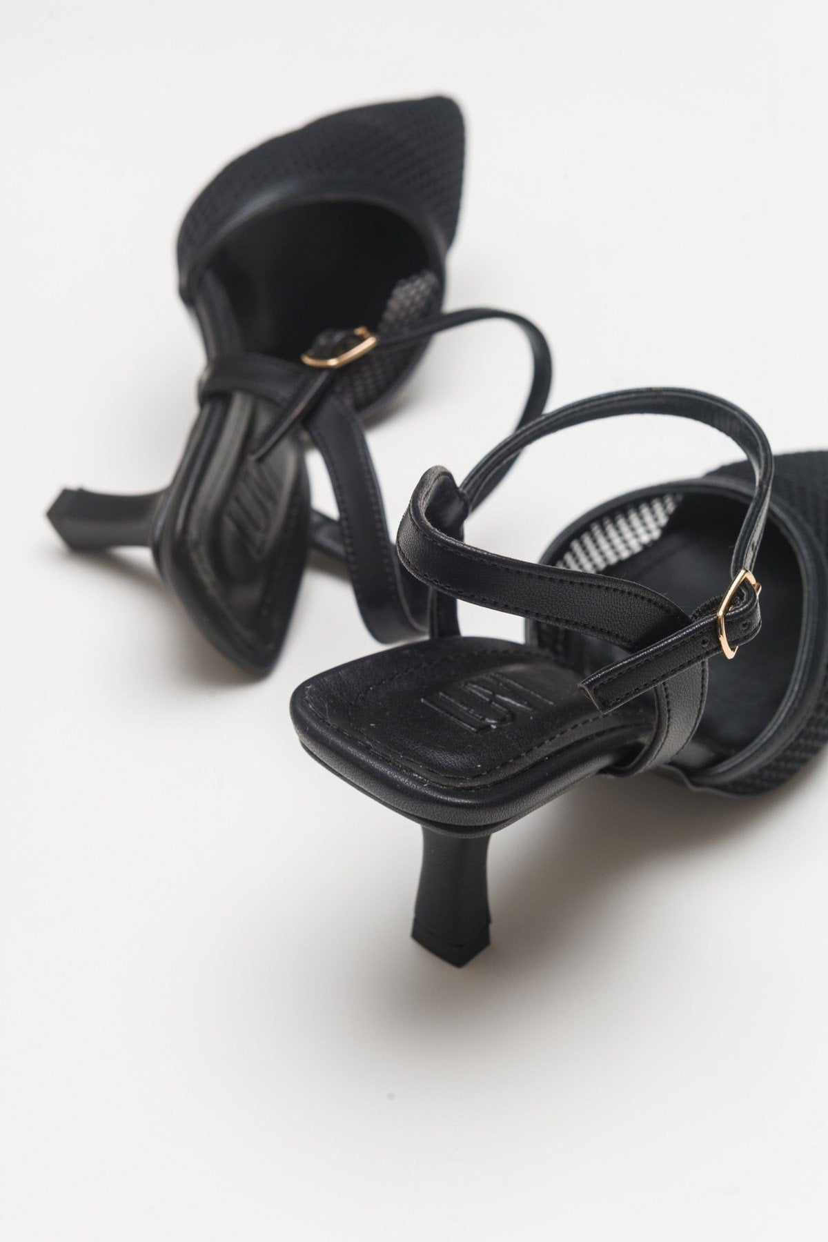 Chic - Black Heeled Shoe – heel view showing leather, black, Vowalisse