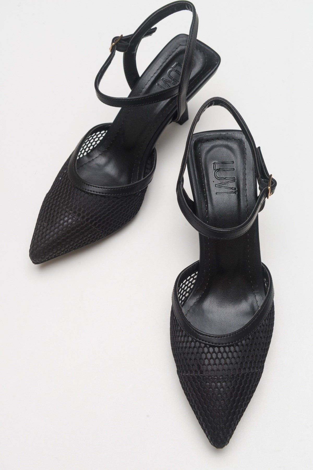 Chic - Black Heeled Shoe – back view showing leather, black, Vowalisse