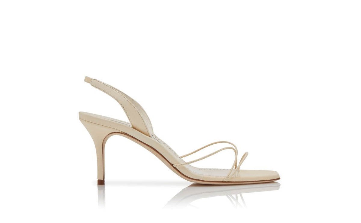 Fiorella Dream White Slingback Slingbacks – side profile showing white slingback, open toe, nappa leather, Vowalisse