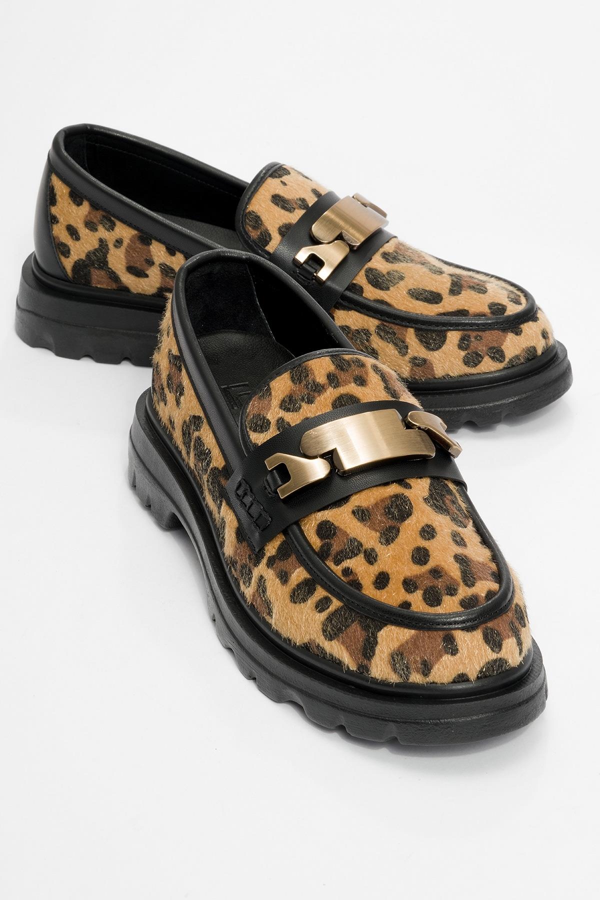 Pray - Black And Yellow Patterned Buckle Loafer – front three-quarter view showing leather, black, Vowalisse
