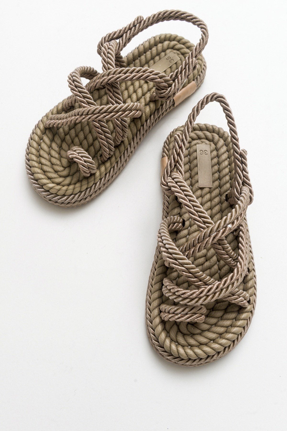 POMA Dark Beige Sandal – side view showing leather, Vowalisse