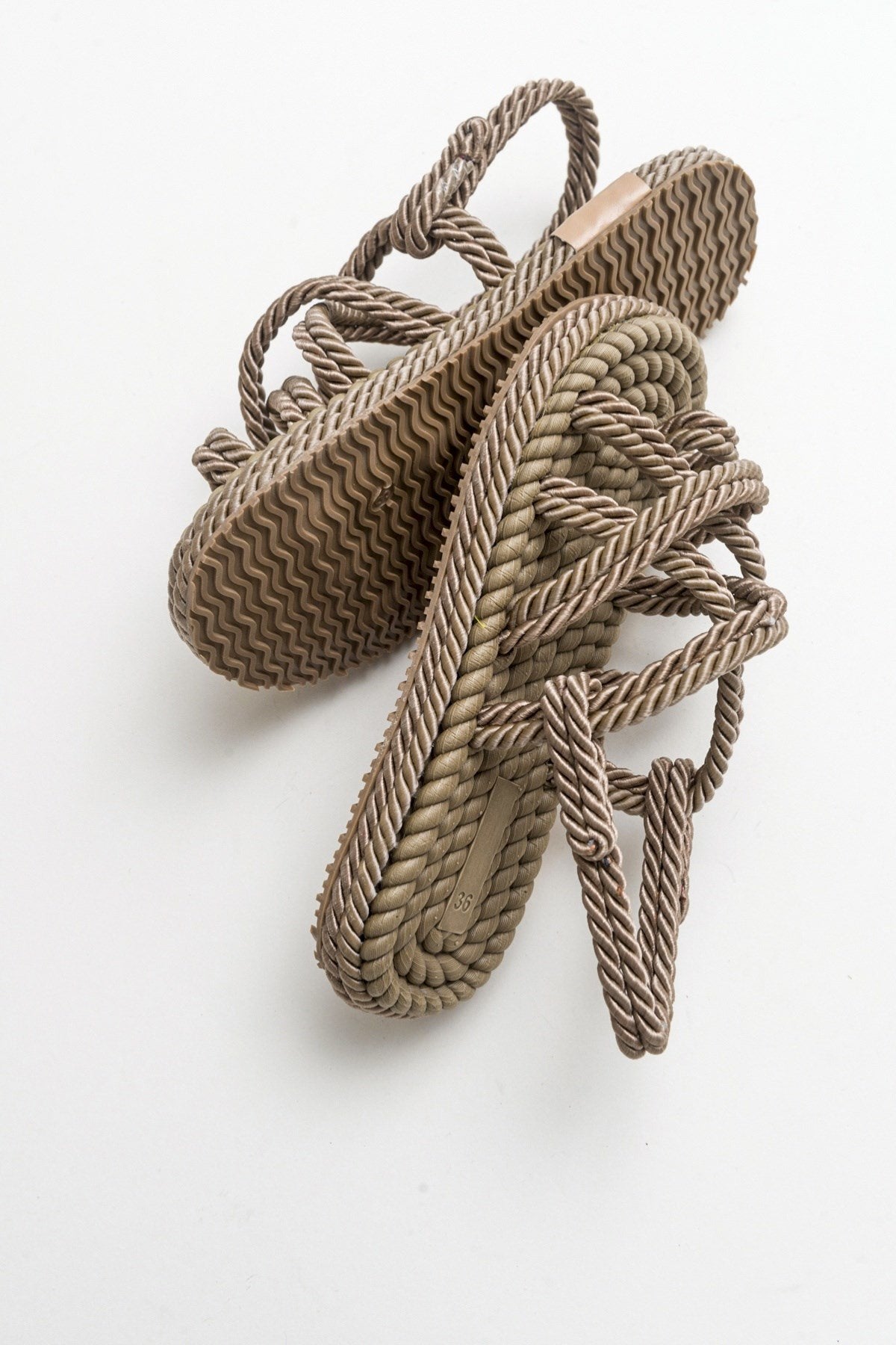 POMA Dark Beige Sandal – detail view showing leather, Vowalisse