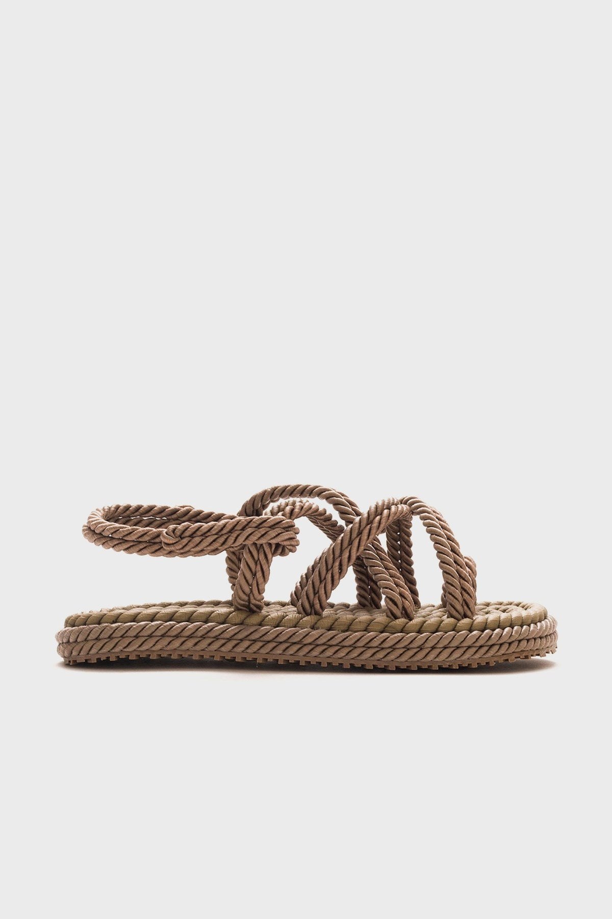 POMA Dark Beige Sandal – top view showing leather, Vowalisse