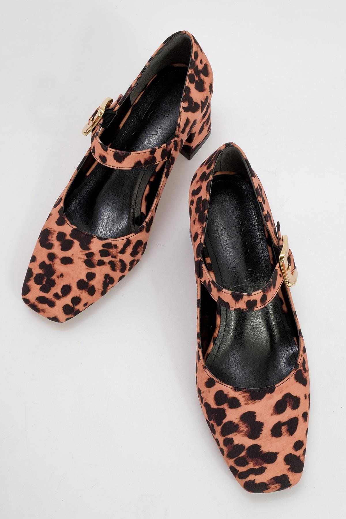 Dolva - Black/Yellow Block Heel Shoe – side view showing leather, black, Vowalisse