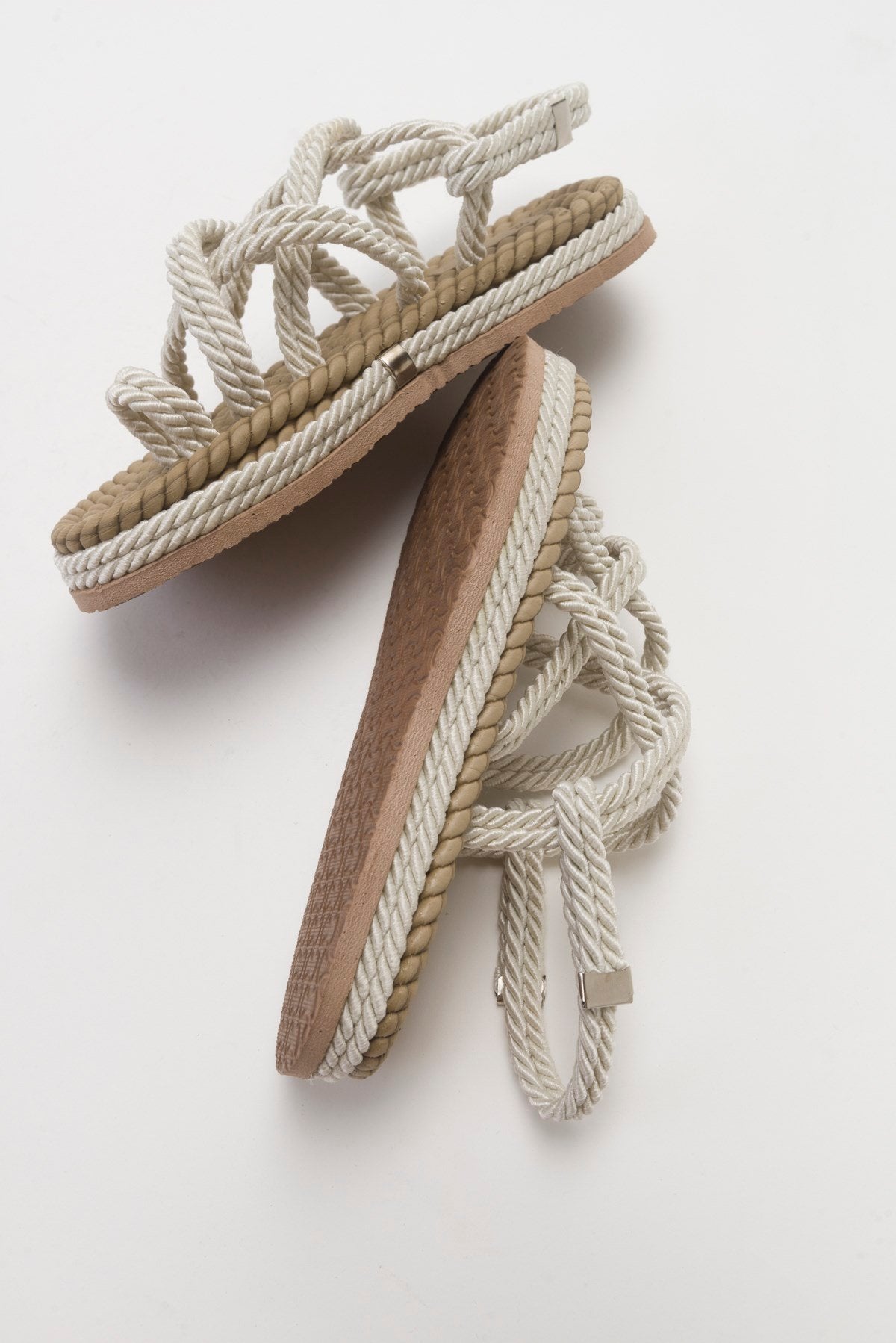 POMA Beige Sandal – side view showing leather, Vowalisse