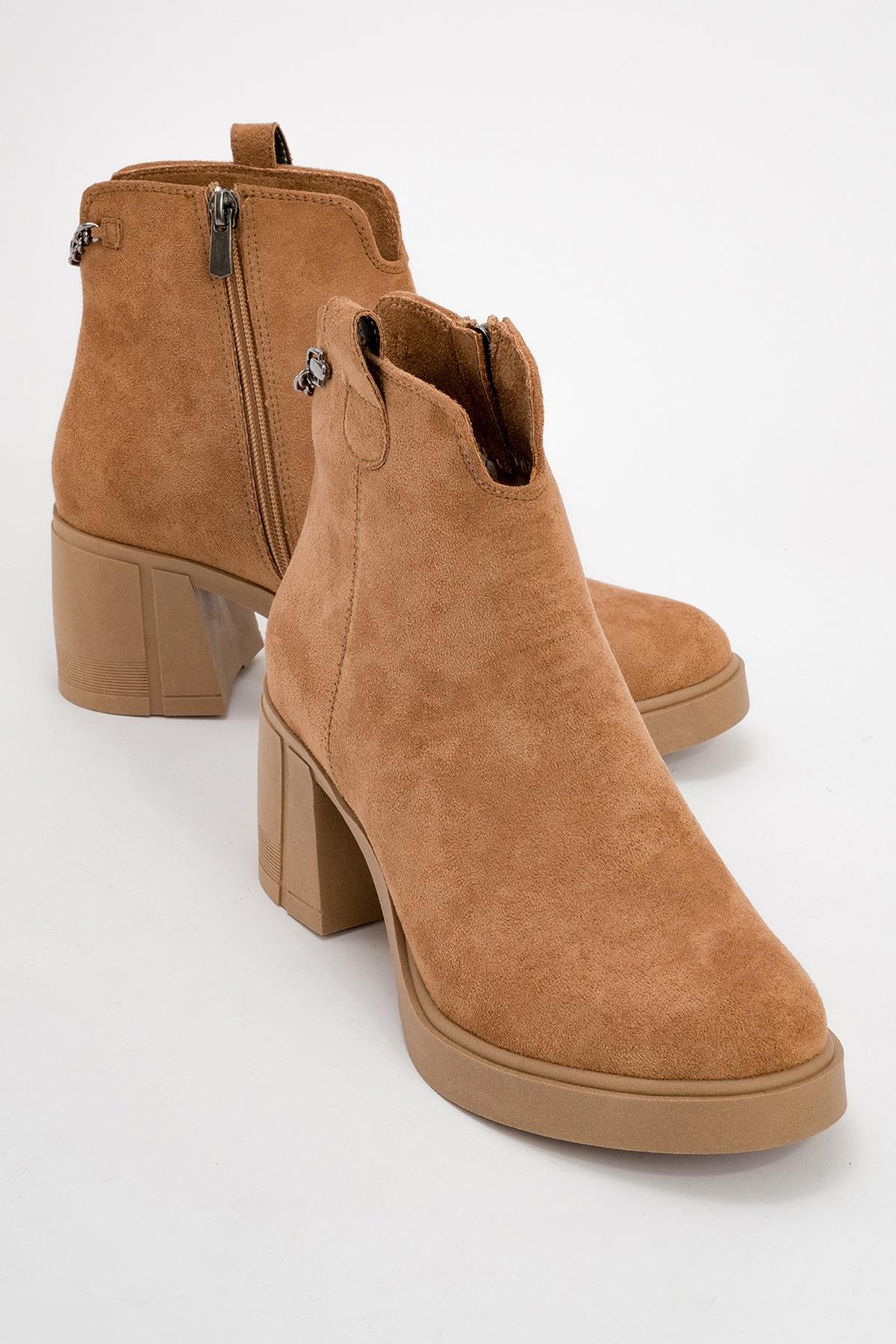 Mier - Cognac Suede Boot – front three-quarter view showing leather, suede, Vowalisse
