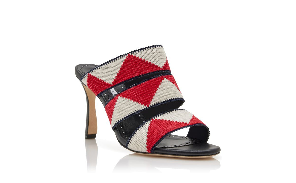 Emmeline Star Red Open Toe Mules – top view showing red open toe, Vowalisse