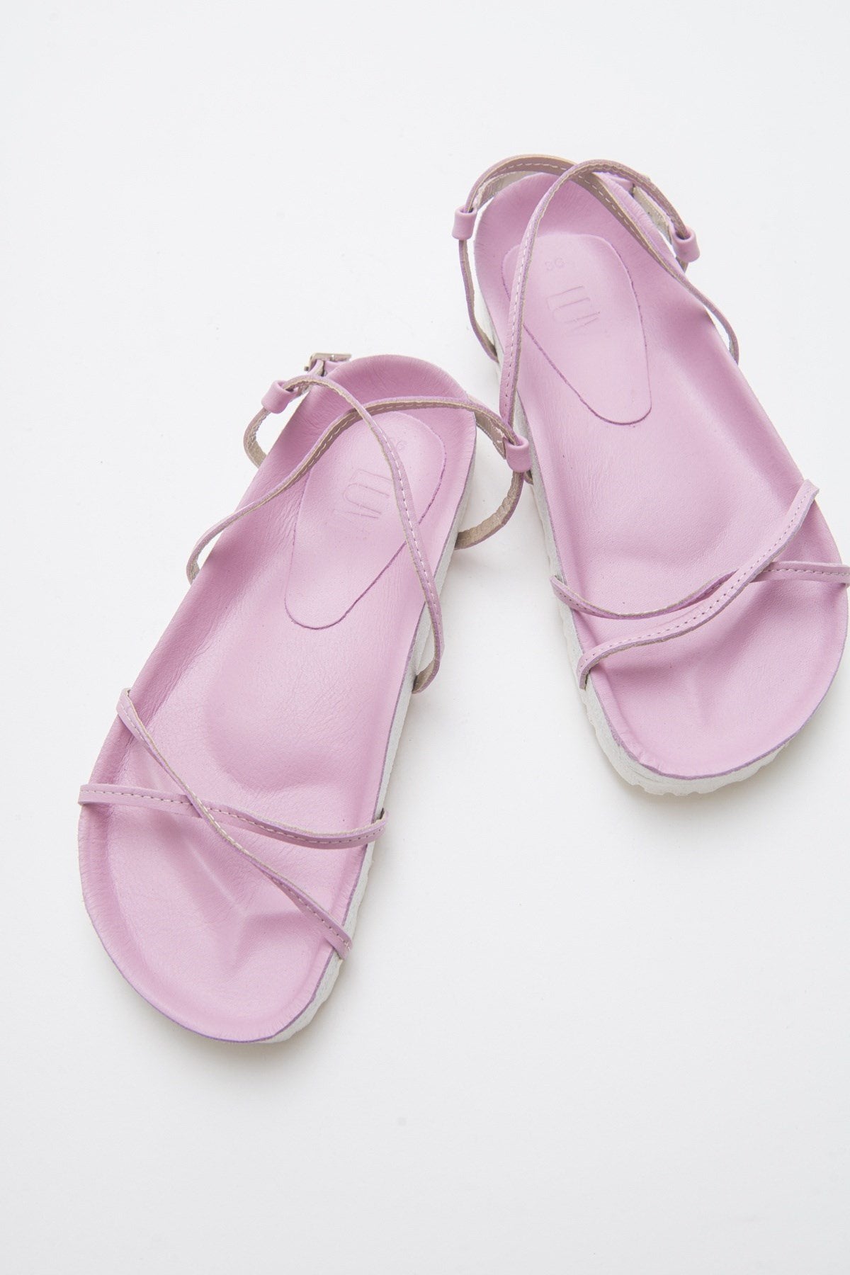 Muse - Pink Genuine Leather Sandal – detail view showing leather, pink, Vowalisse