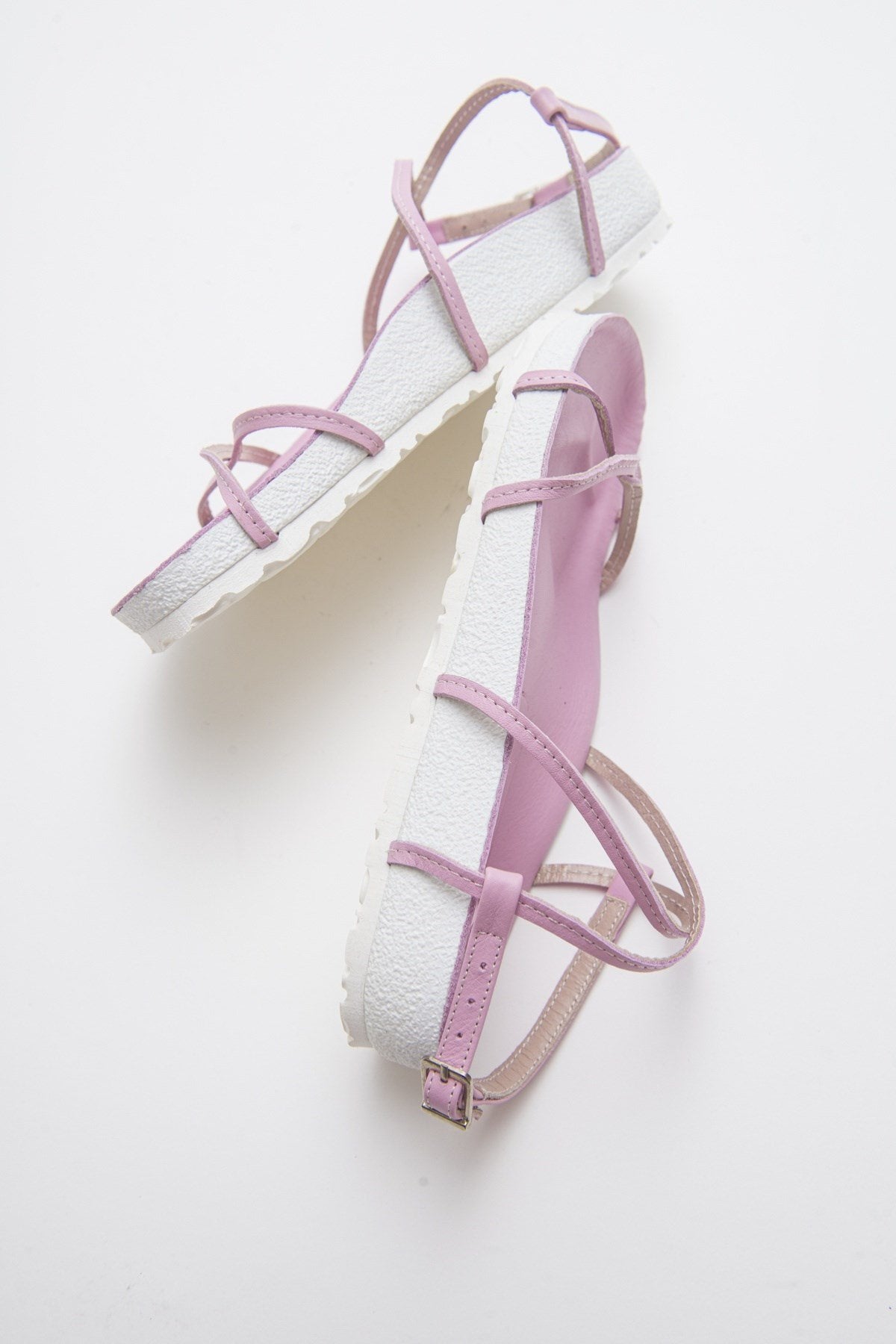 Muse - Pink Genuine Leather Sandal – back view showing leather, pink, Vowalisse