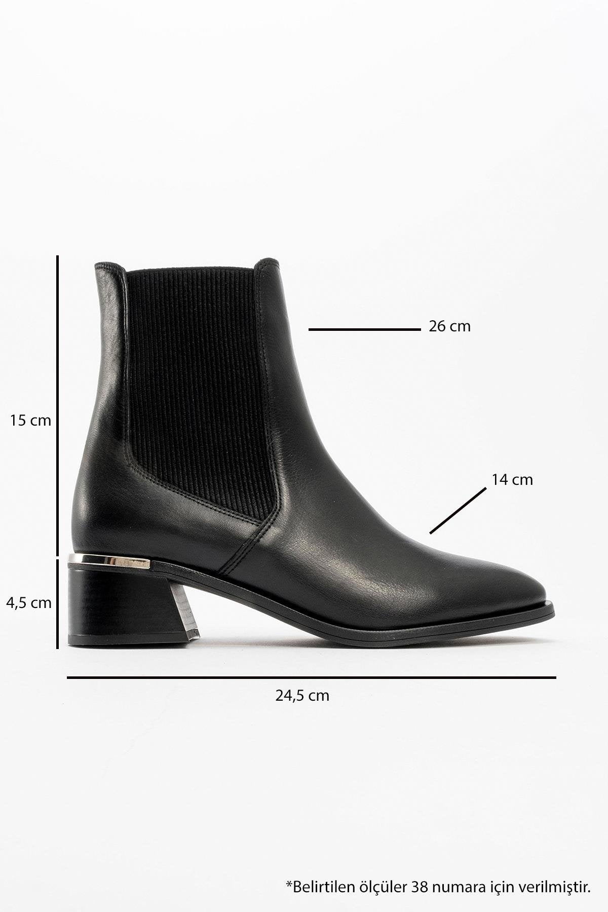 Neiva Black Leather Chelsea Boot – heel view showing leather, black, red, Vowalisse
