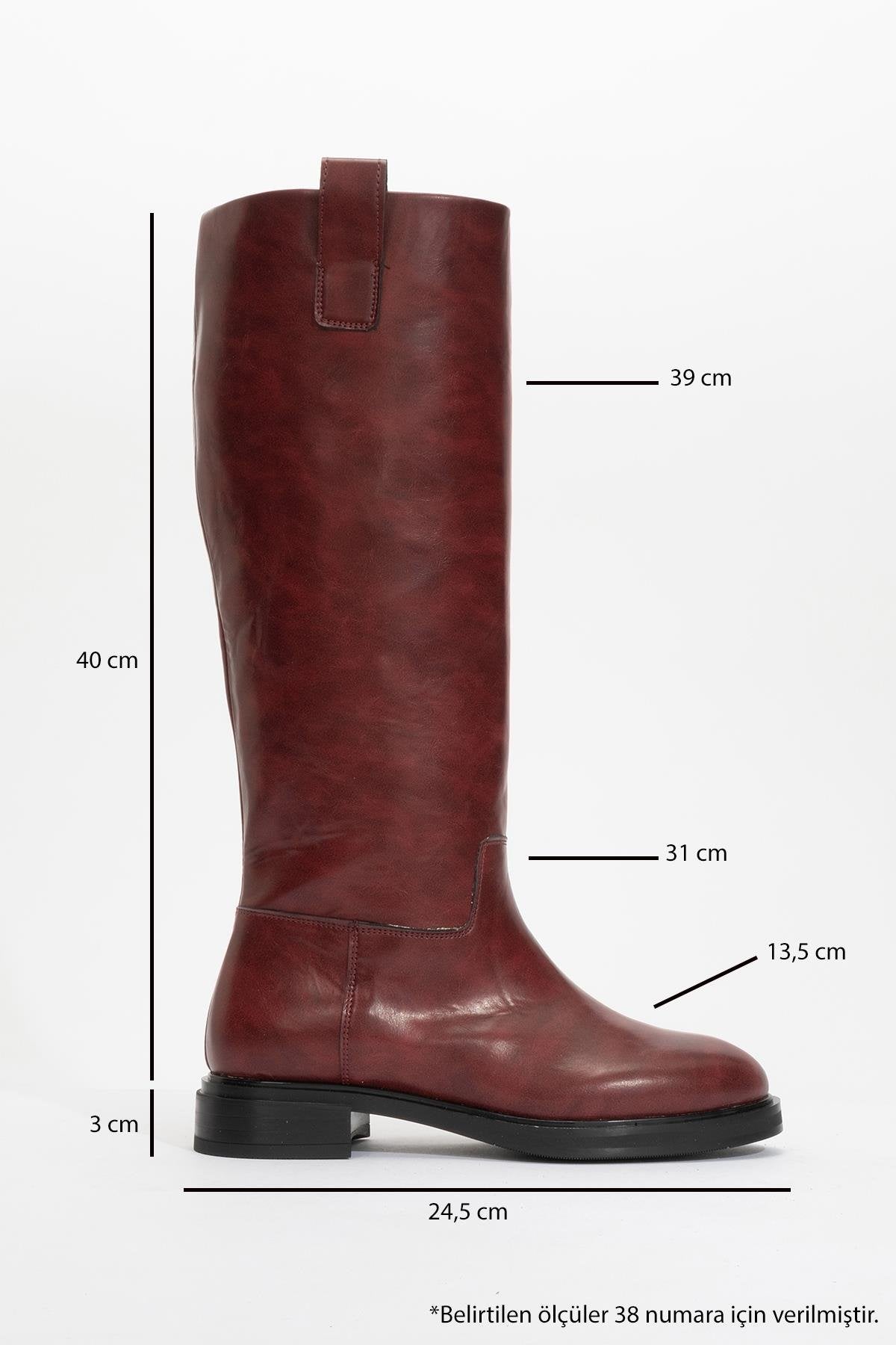 Alaska Burgundy Pattern Western Boot – heel view showing leather, Vowalisse