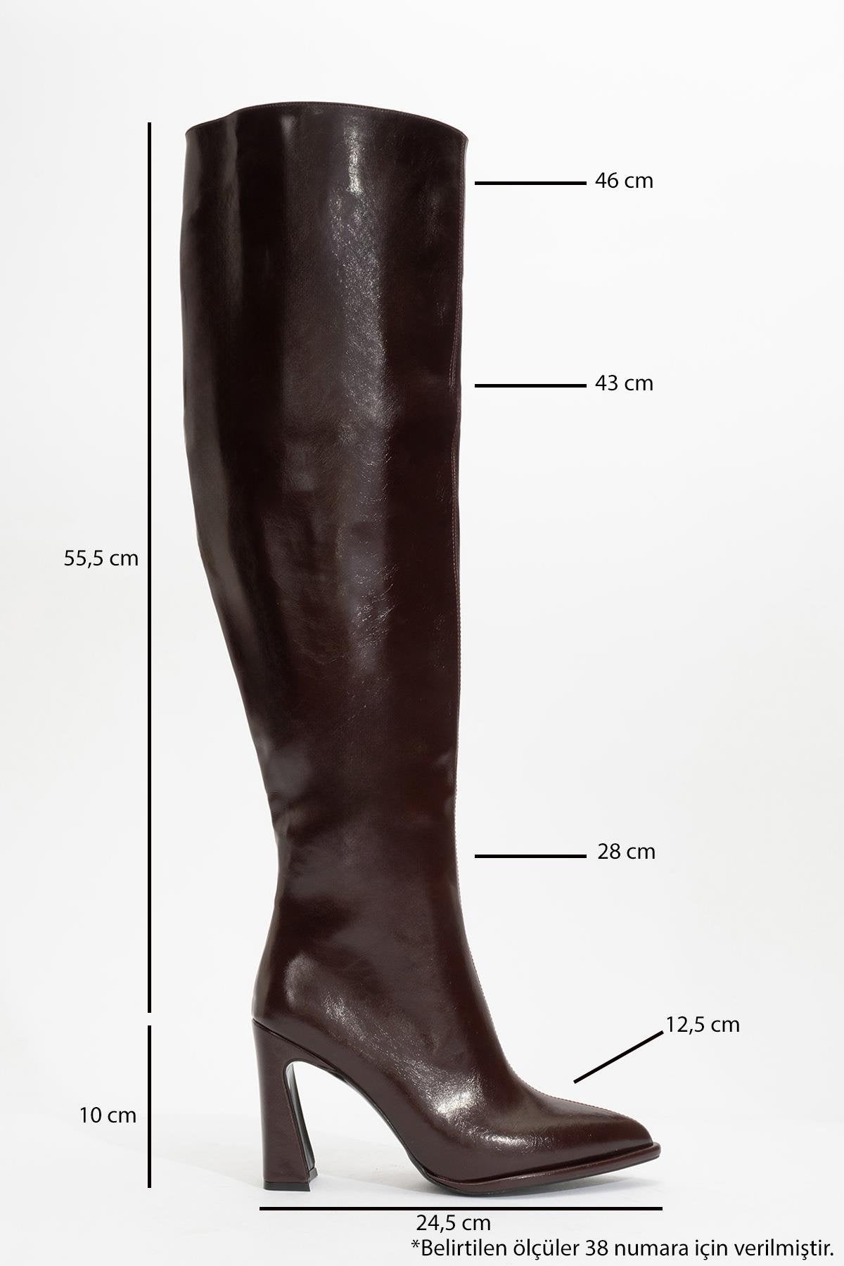 Lepa - Burgundy Chunky Heel Over-The-Knee Boot – heel view showing leather, Vowalisse