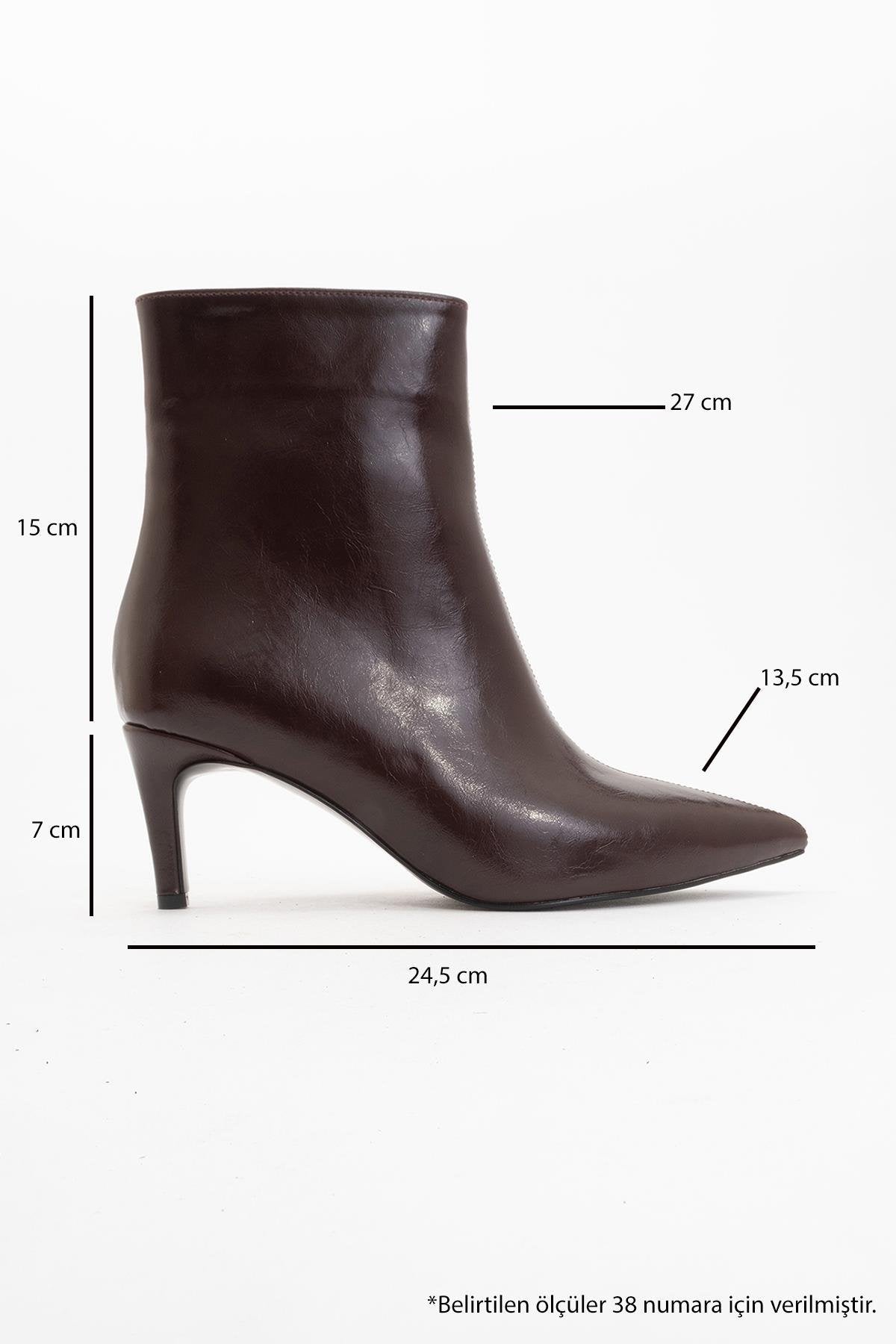 Noya Burgundy Cilt Stiletto Boot – back view showing leather, Vowalisse