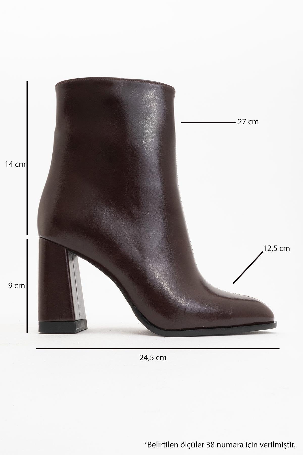Jewel Burgundy High Heel Boot – back view showing leather, red, Vowalisse