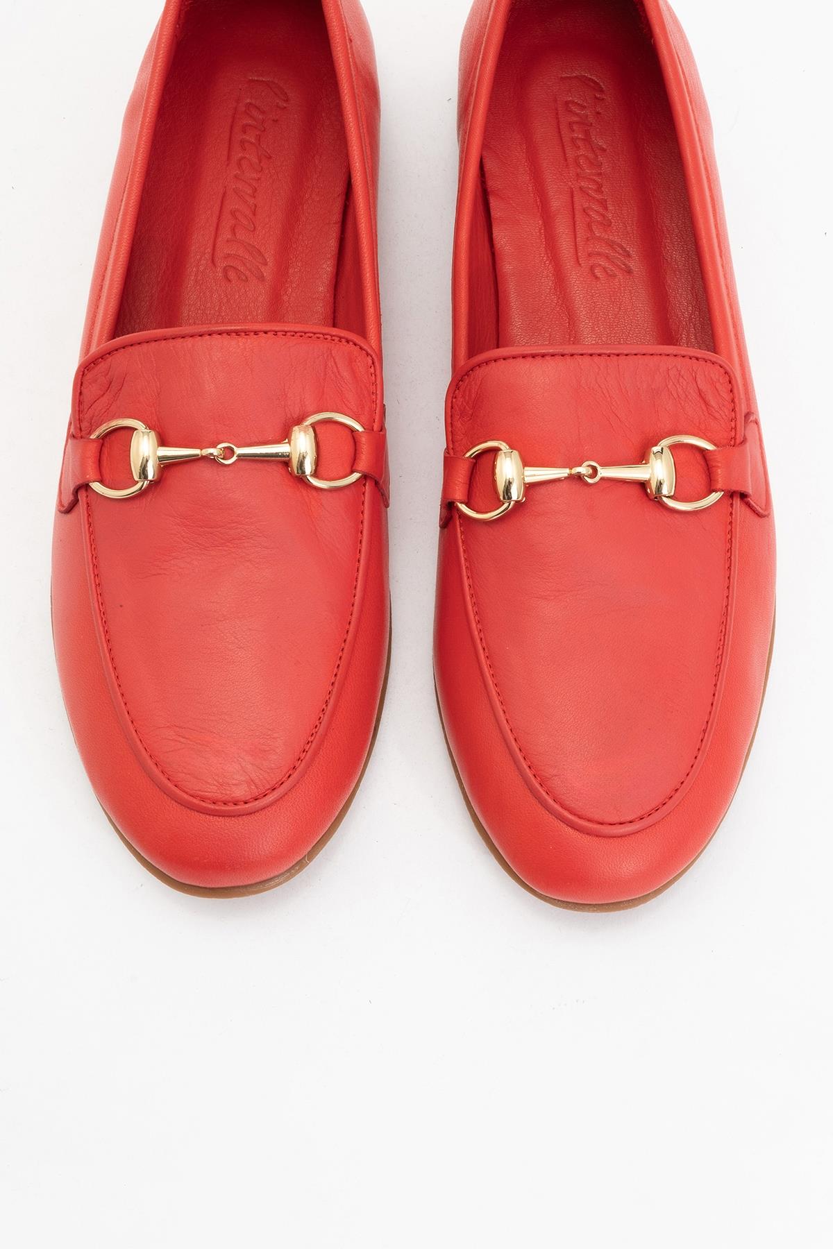 Rory - Red Leather Bit Loafers – side view showing leather, suede, red, Vowalisse