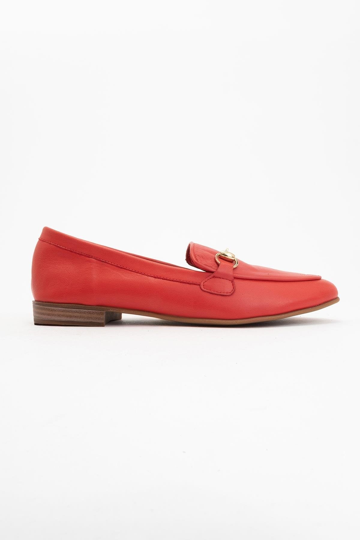 Rory - Red Leather Bit Loafers – back view showing leather, suede, red, Vowalisse