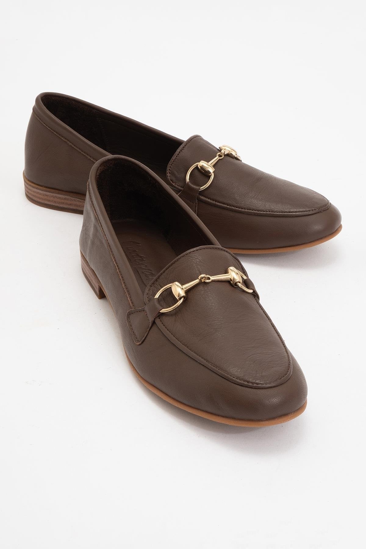 Rory - Brown Leather Bit Loafers – front three-quarter view showing leather, suede, Vowalisse