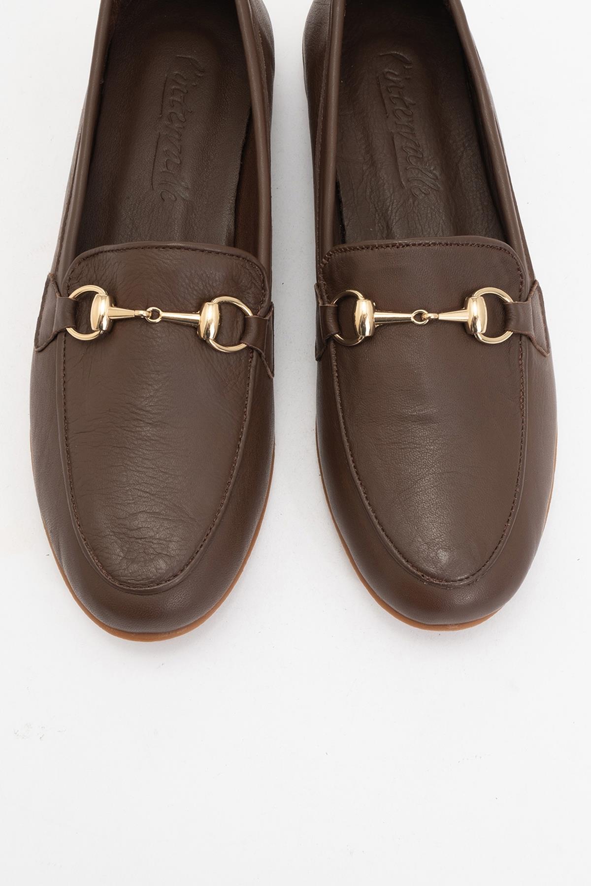 Rory - Brown Leather Bit Loafers – side view showing leather, suede, Vowalisse