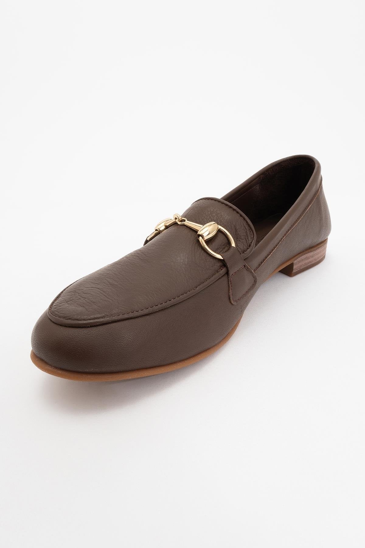 Rory - Brown Leather Bit Loafers – detail view showing leather, suede, Vowalisse
