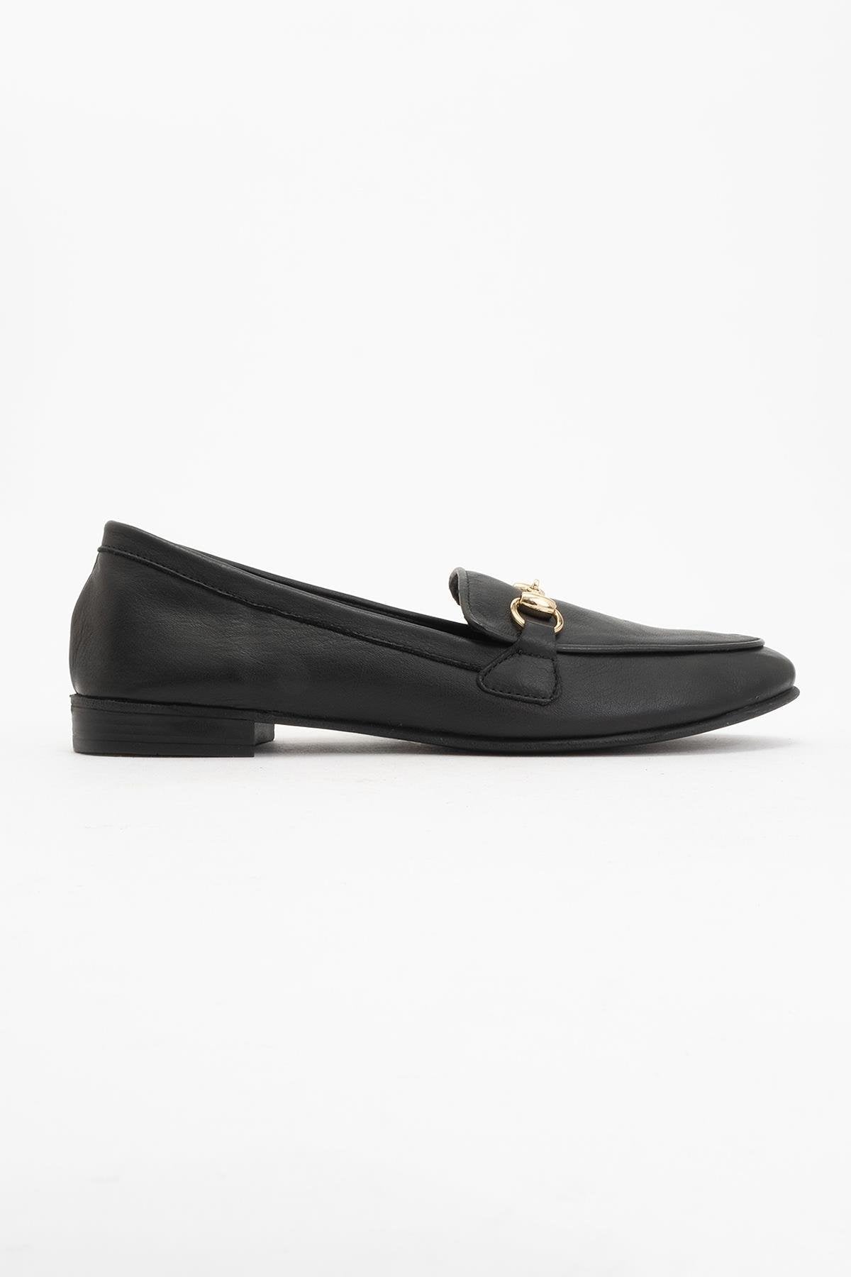 Rory - Black Leather Bit Loafers – back view showing leather, suede, black, Vowalisse