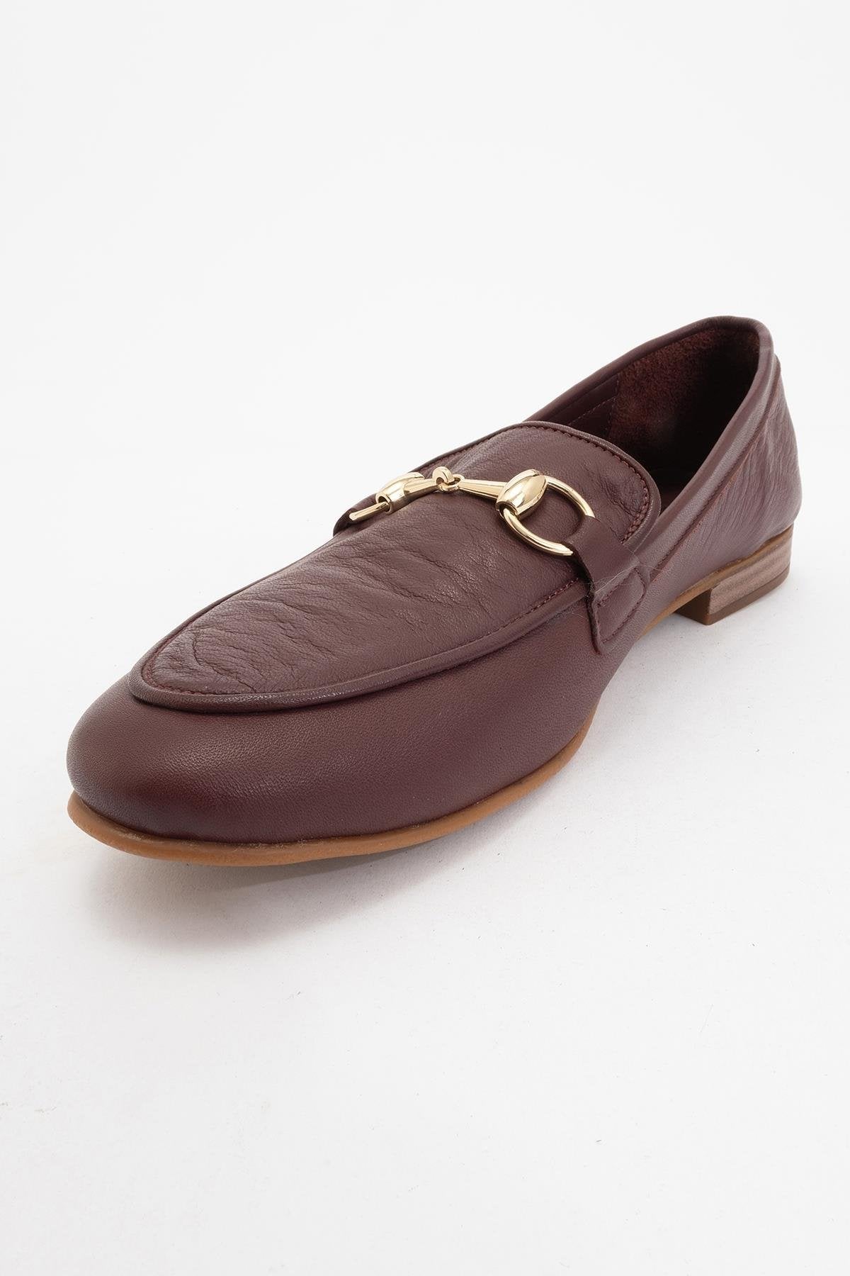Rory - Burgundy Brown Leather Bit Loafers – detail view showing leather, suede, Vowalisse