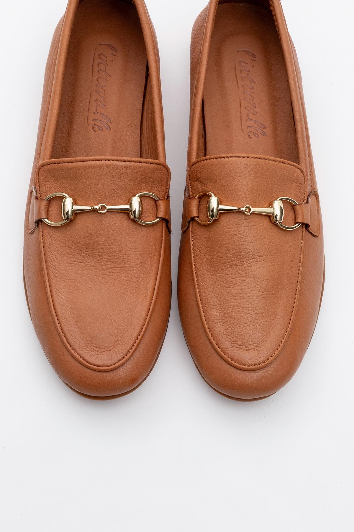 Rory - Orange Leather Bit Loafers – side view showing leather, suede, Vowalisse