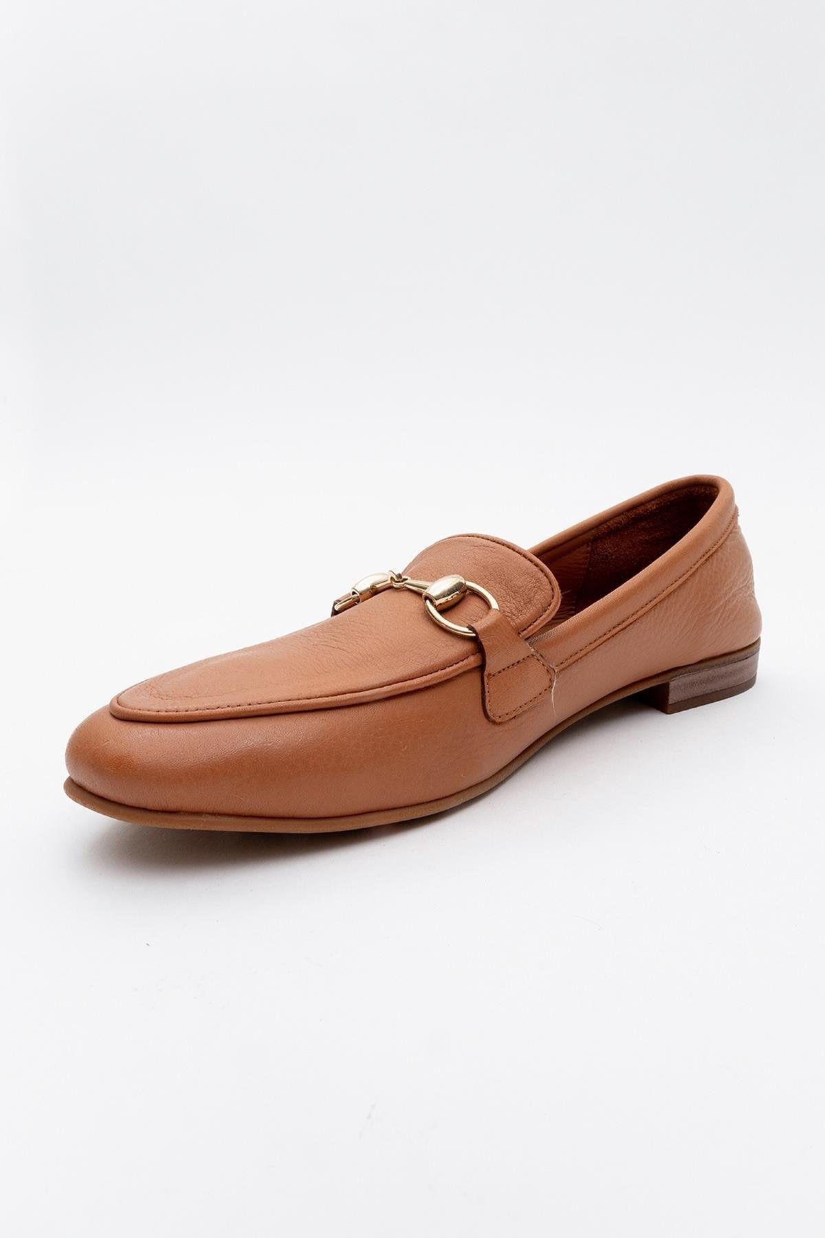 Rory - Orange Leather Bit Loafers – detail view showing leather, suede, Vowalisse