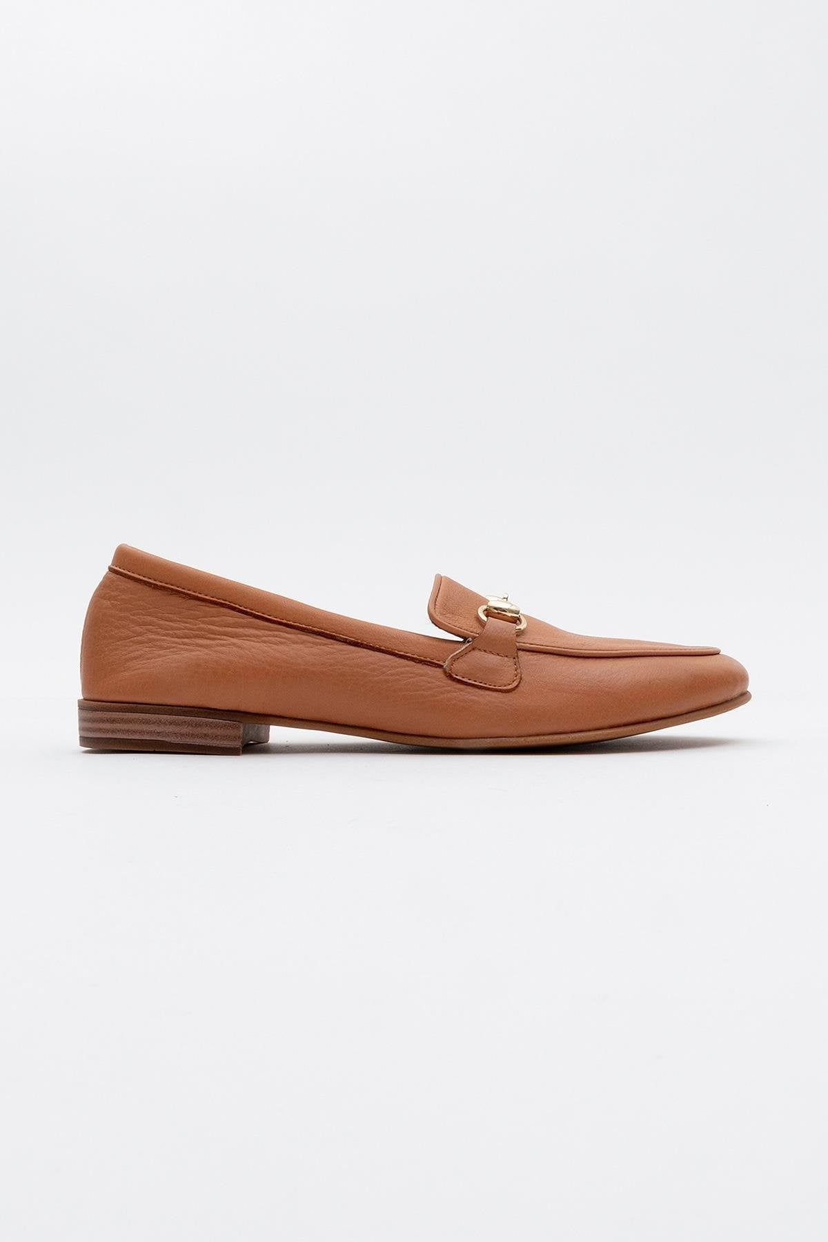 Rory - Orange Leather Bit Loafers – back view showing leather, suede, Vowalisse