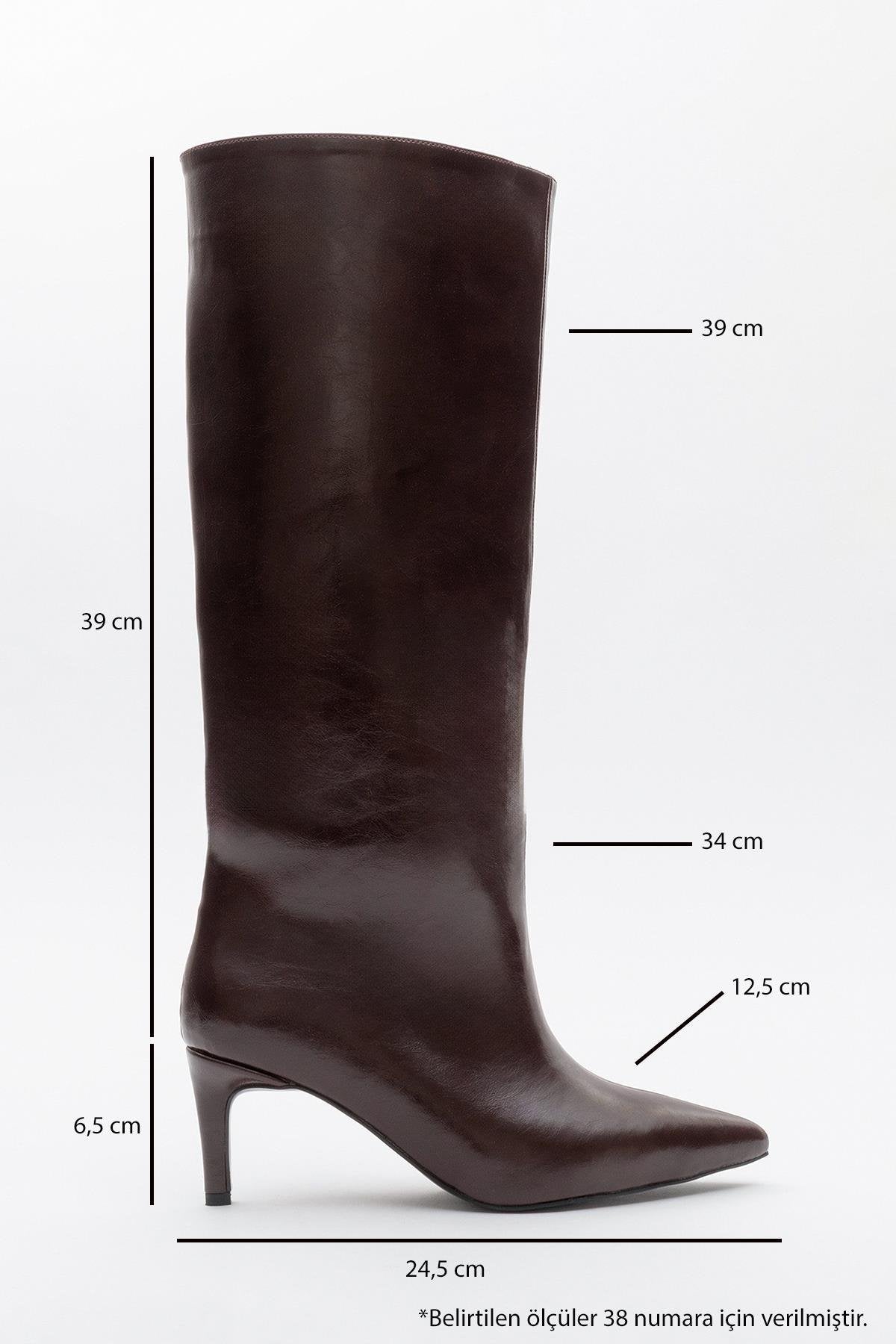 Cassandra Burgundy Cilt High‑Heel Boot – back view showing leather, red, Vowalisse