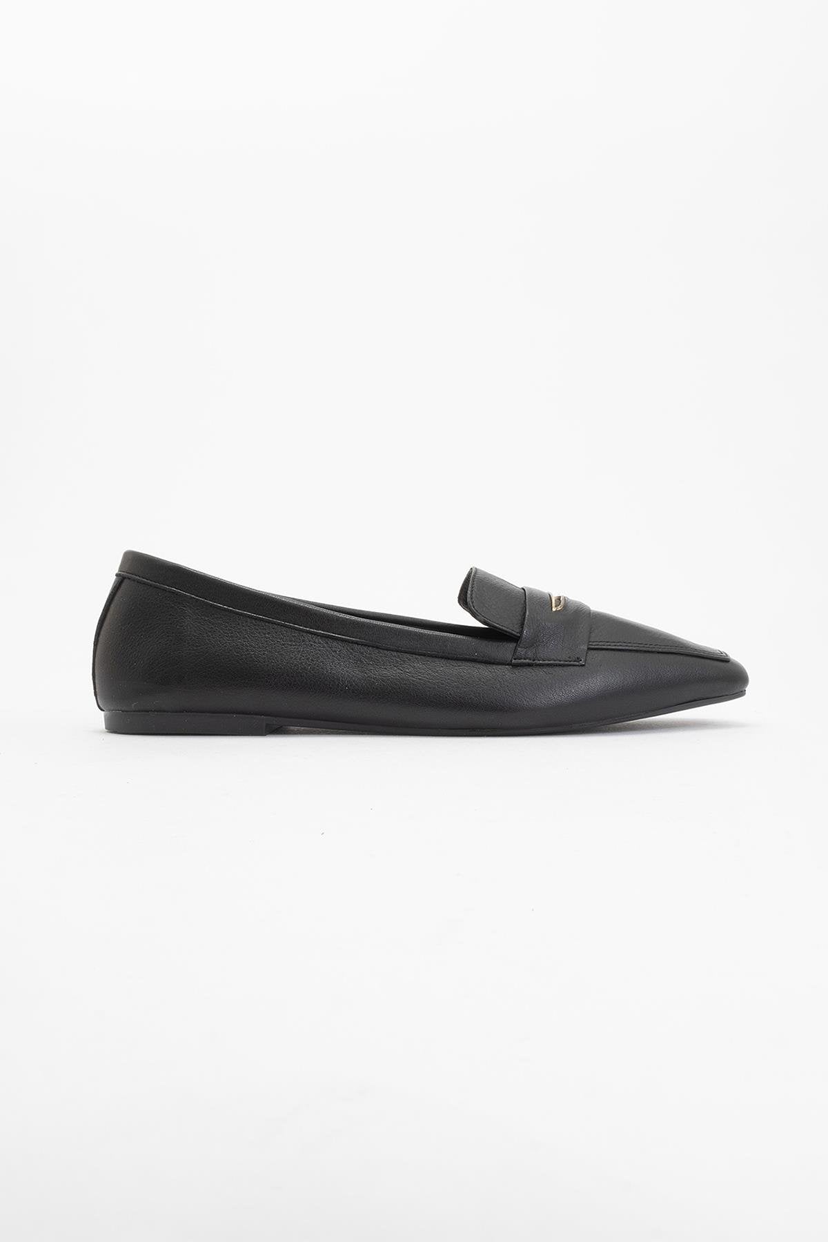 Iridessa - Black Leather Loafers – back view showing leather, black, red, Vowalisse