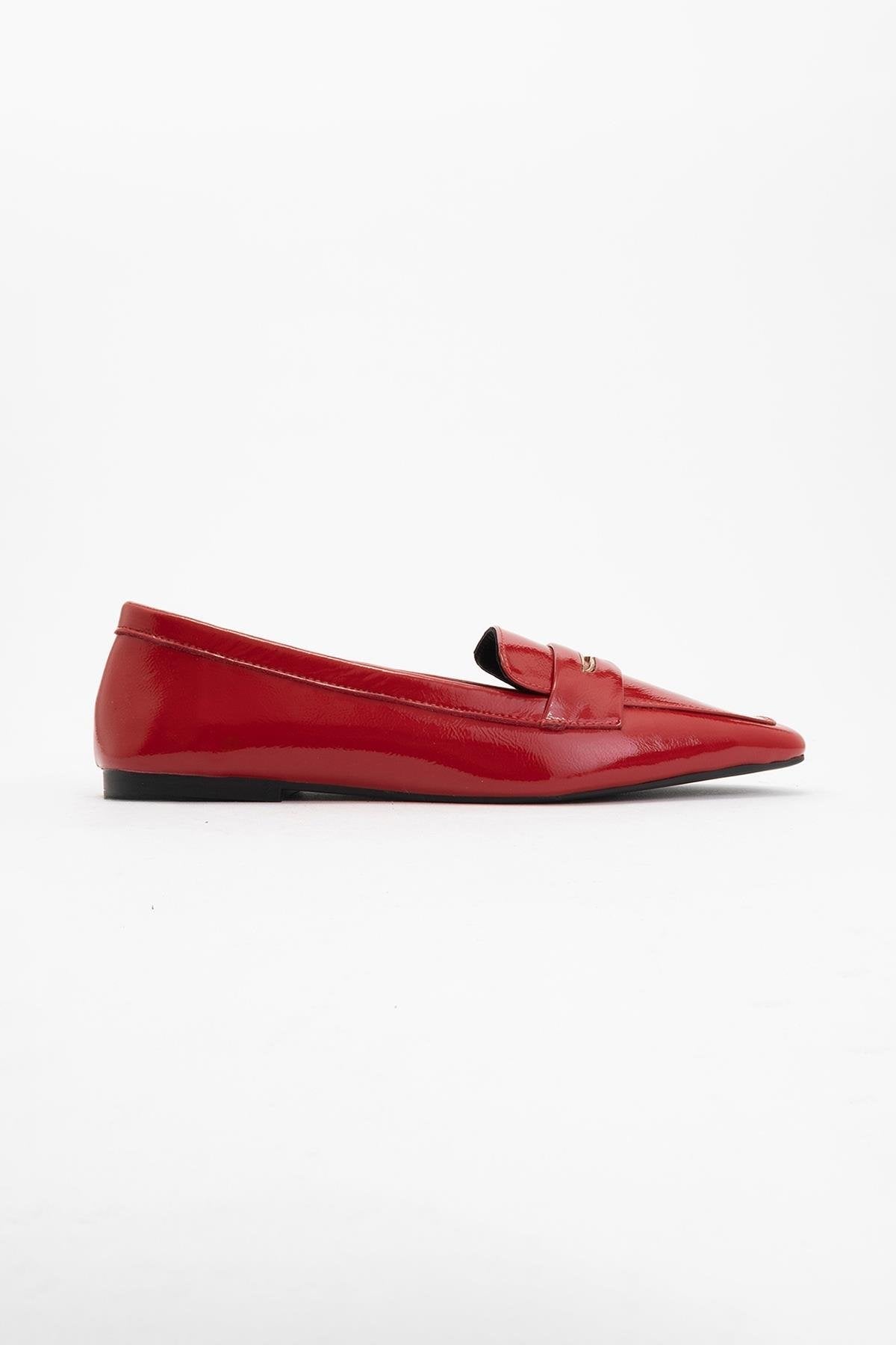 Iridessa - Red Patent Leather Loafers – back view showing leather, red, Vowalisse
