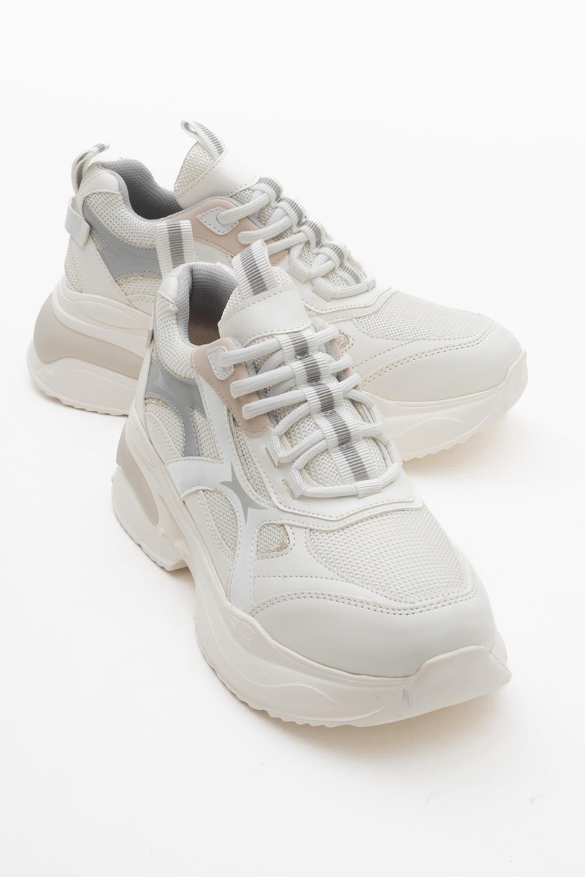 Marron - White Sneakers – front three-quarter view showing leather, white, Vowalisse