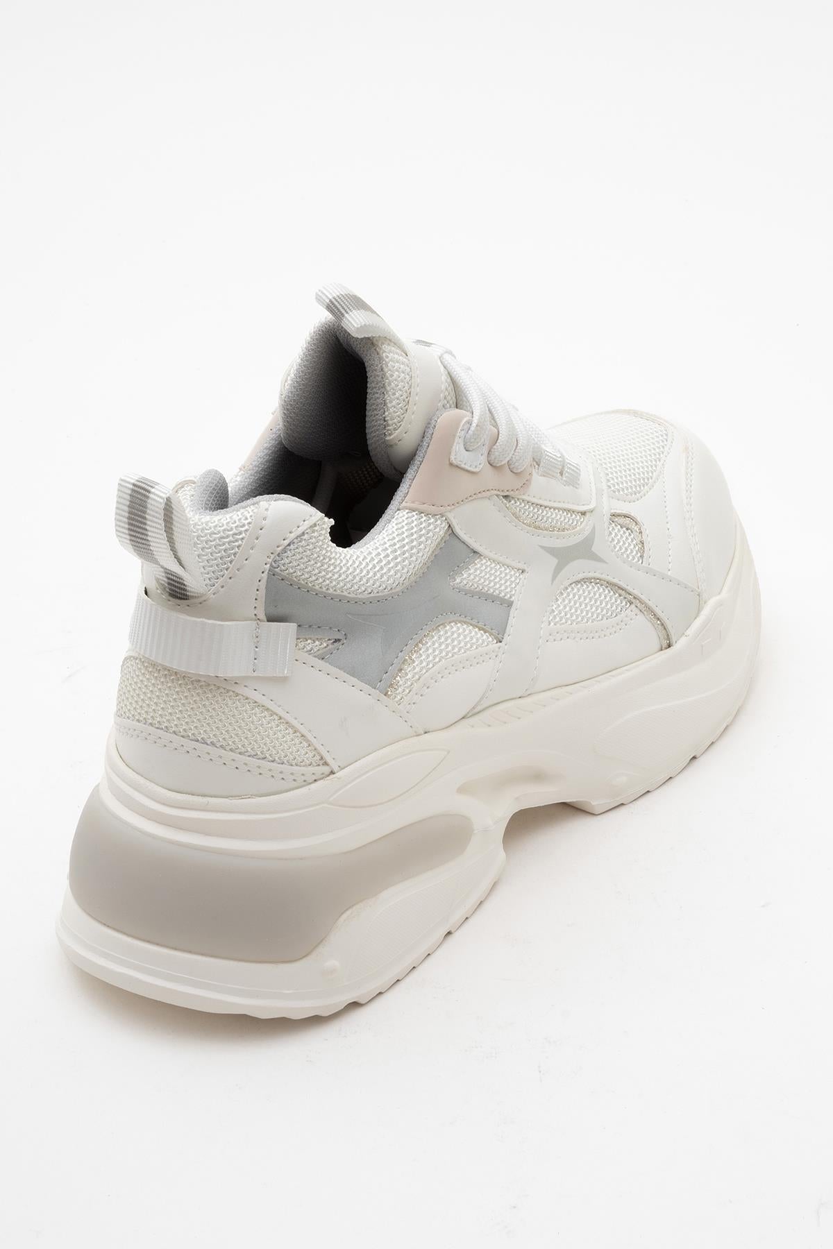 Marron - White Sneakers – back view showing leather, white, Vowalisse