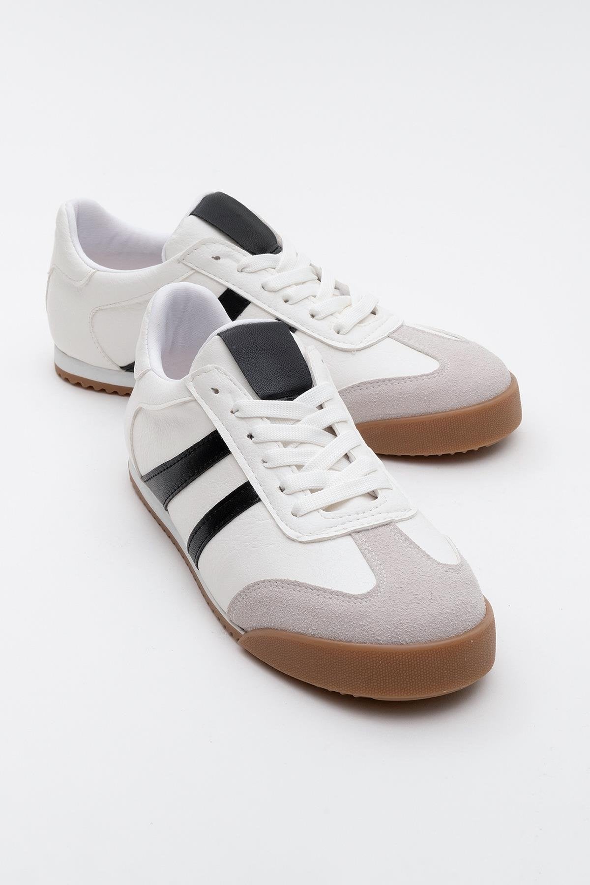 Jimmy - White Sneaker – front three-quarter view showing leather, white, Vowalisse