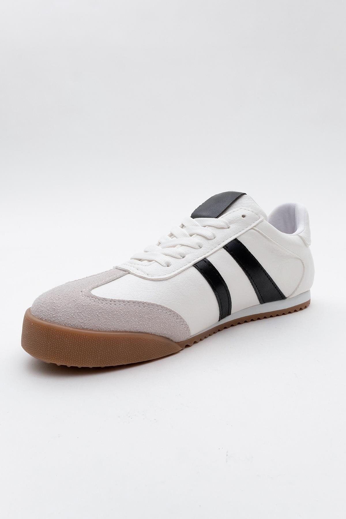 Jimmy - White Sneaker – detail view showing leather, white, Vowalisse