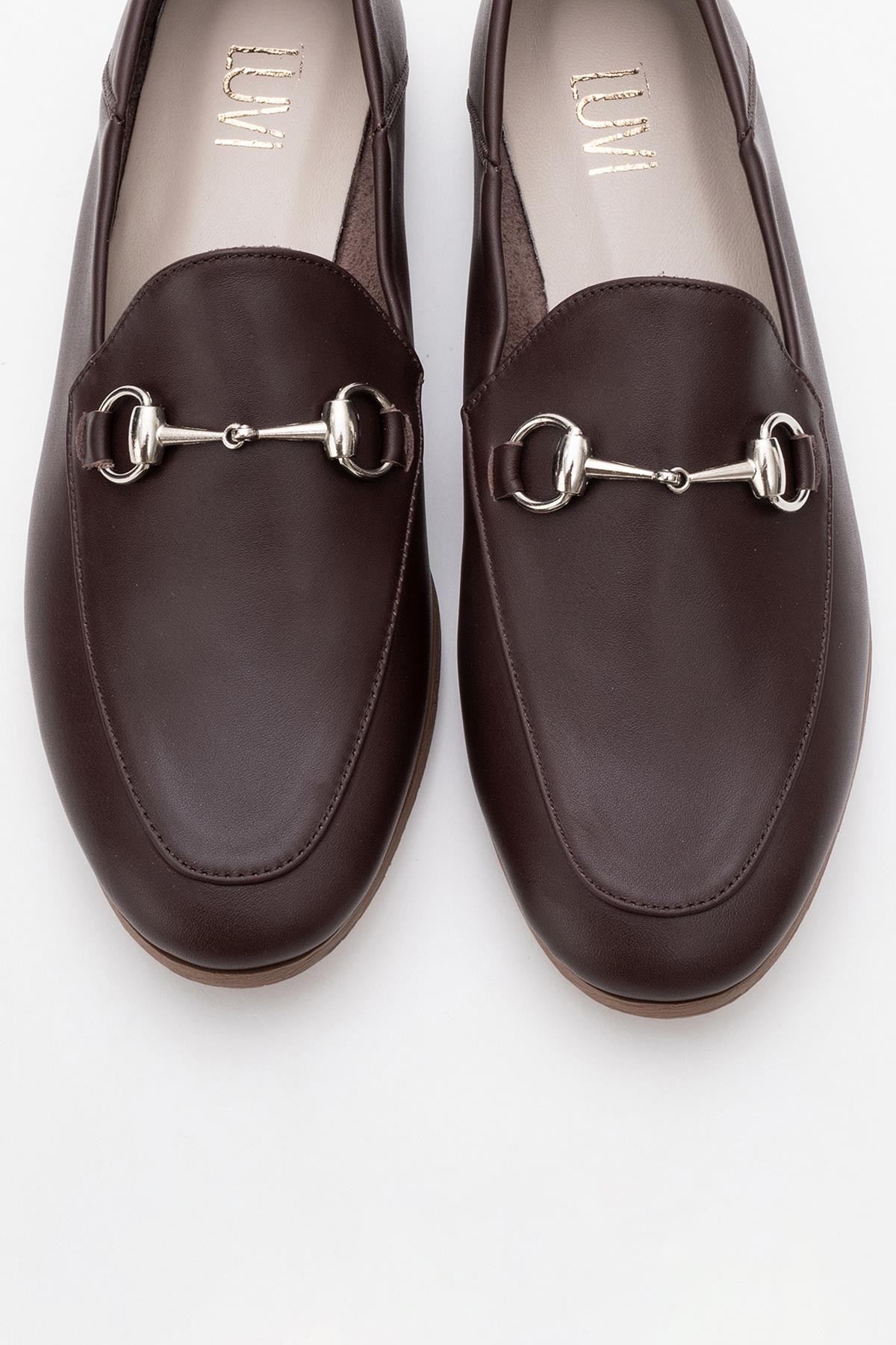 Penny - Brown Leather Horsebit Loafers – side view showing leather, suede, Vowalisse