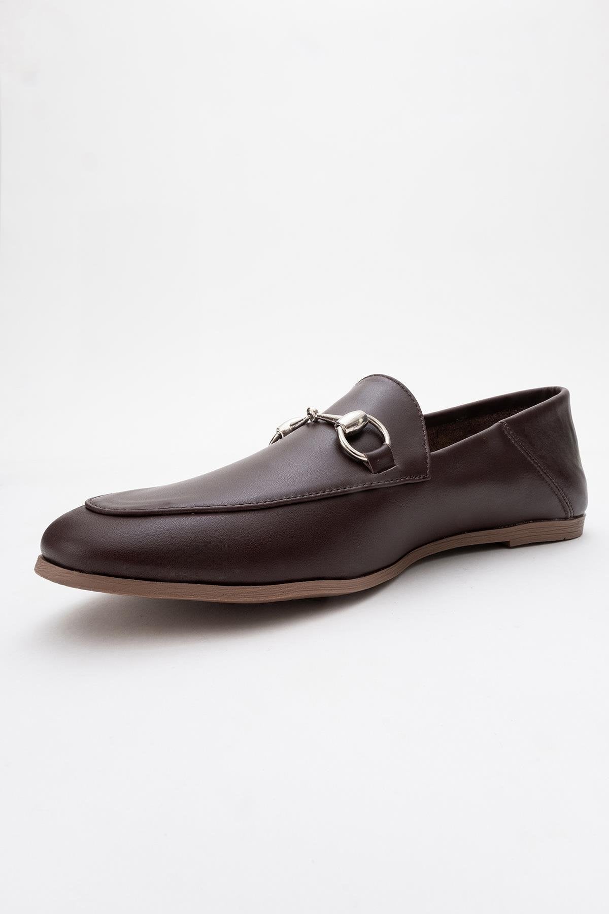 Penny - Brown Leather Horsebit Loafers – top view showing leather, suede, Vowalisse