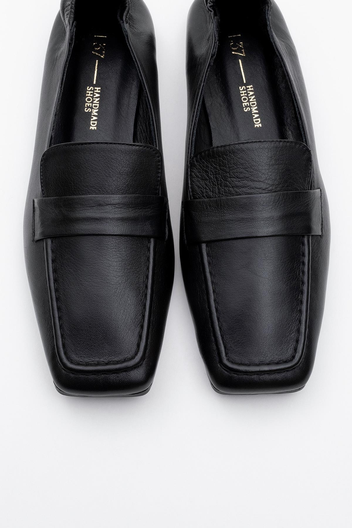 Liepa - Black Leather Loafers – side view showing leather, black, Vowalisse