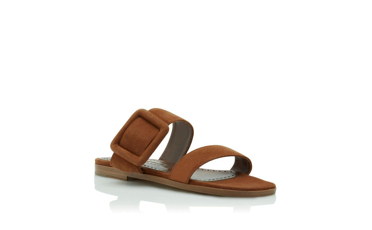 Lucienne Grace Brown Open Toe Mules – top view showing brown open toe, suede, Vowalisse