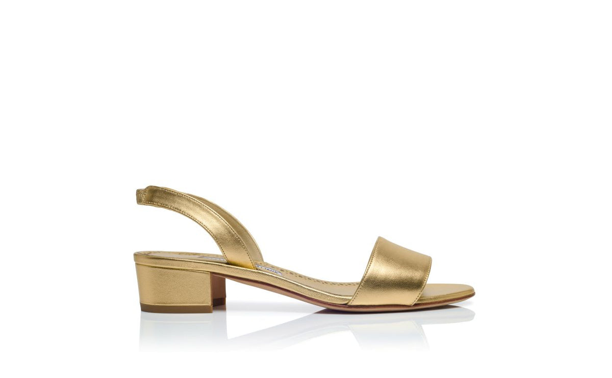 Elara Halo Gold Slingback Slingbacks – top view showing gold slingback, nappa leather, Vowalisse