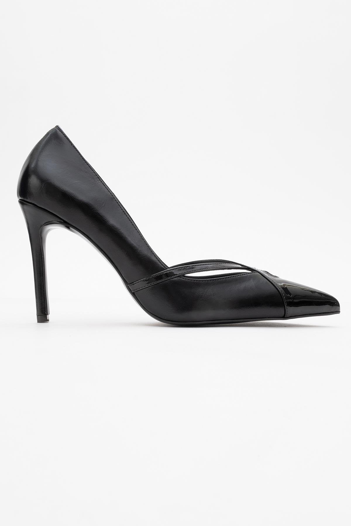 Ruby - Black Stiletto Heel – top view showing leather, black, Vowalisse