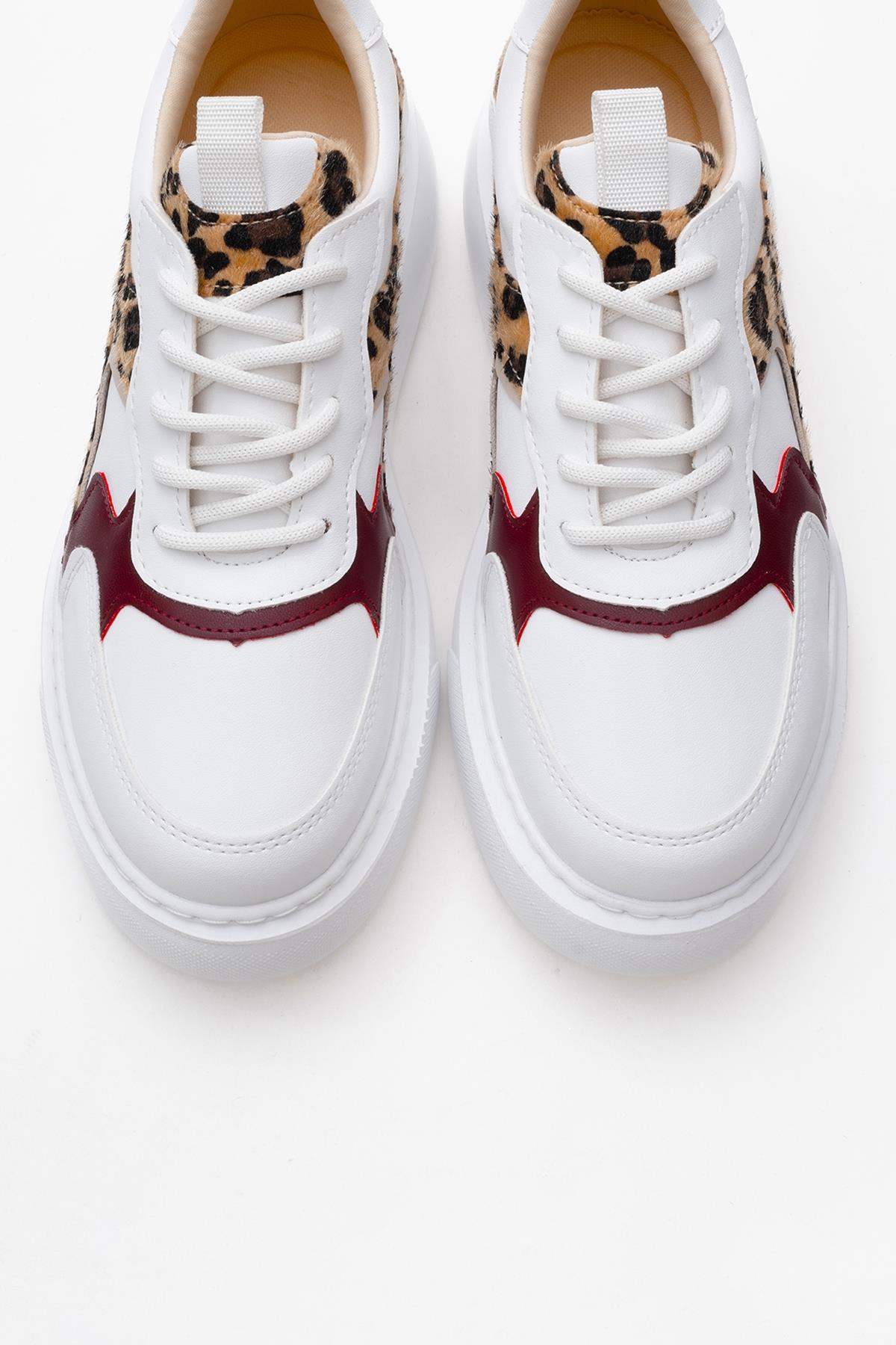 Ida - White Platform Sneakers – side view showing leather, white, Vowalisse