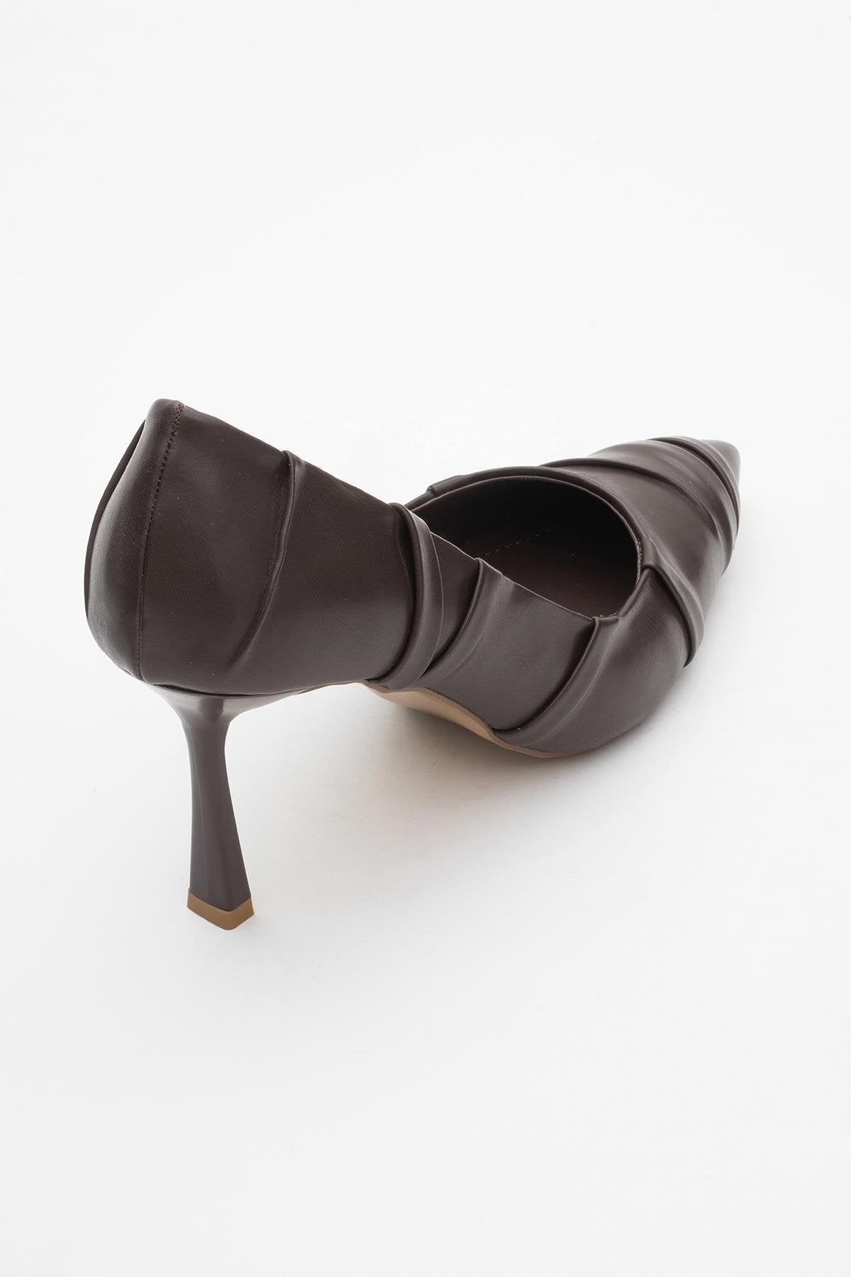 Anly - Brown Stiletto – back view showing leather, Vowalisse