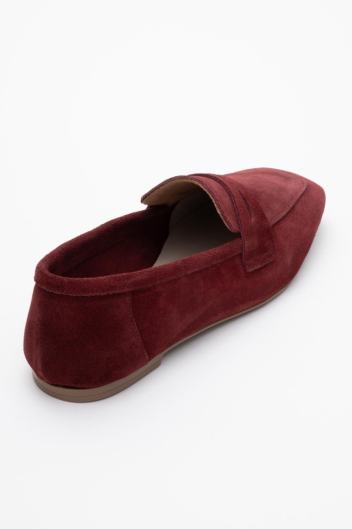 Morne - Burgundy Suede Leather Loafers – back view showing leather, suede, Vowalisse